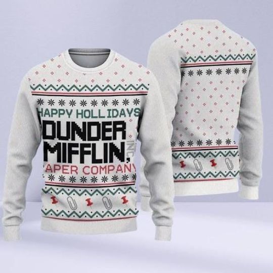 The Office Merry Christmas Ugly Sweater, Dunder Mifflin Holiday Sweater for Fans, Funny TV Show Xmas Gift.