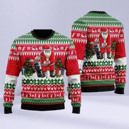 Discover Playing Golf Ugly Christmas Sweater, Funny Golf Lover Holiday Sweatshirt, Festive Winter Jumper, Christmas Gift for Men & Women