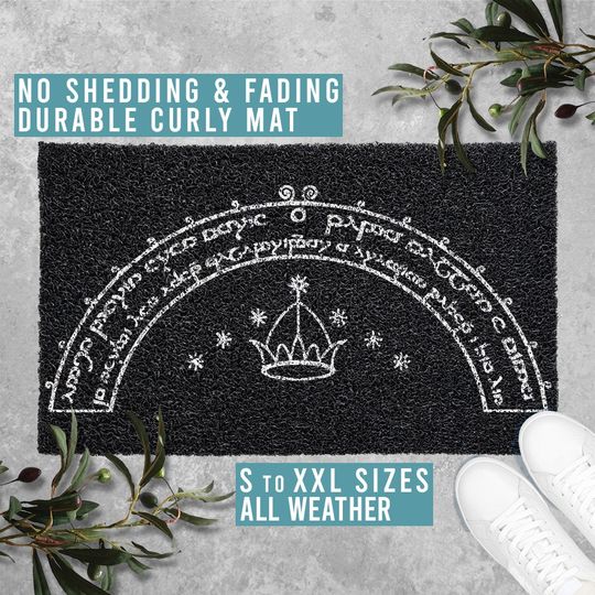 Discover Speak Friend and Enter Doormat Geek Nerd Welcome Mat Funny Door Mat Housewarming Gift All Weather Durable Curly Mat SM0041