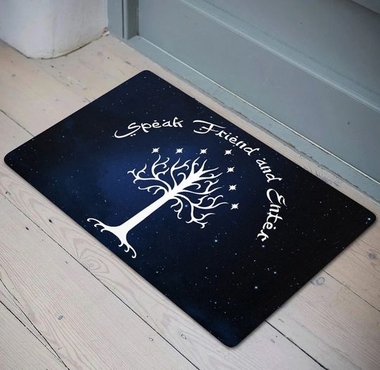 Discover Tree of Gondor Speak Friend And Enter Doormat, Lords Ring Doormat, Closing Gift Home Decor