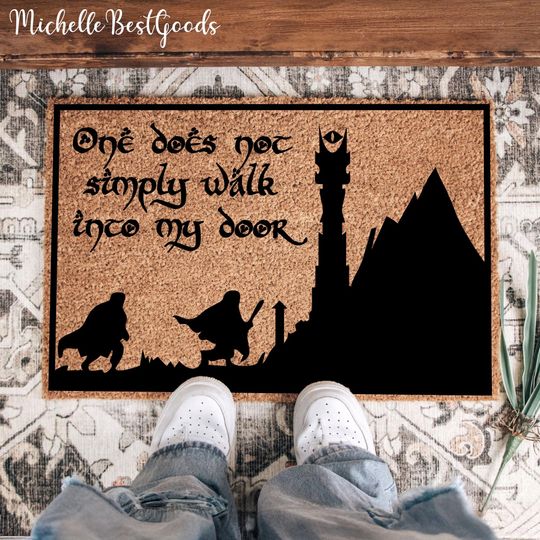 Discover One Does Not Simply Walk Into My Door Mat, Speak Friend and Enter Doormat, Geek Nerd Funny Doormat, Welcome Mat, Farmhouse Outdoor Rug