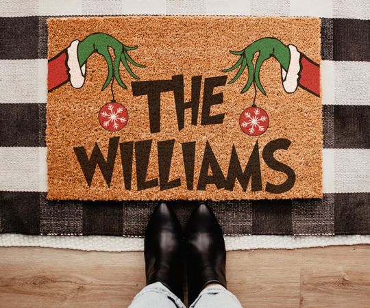 Discover Custom funny character Doormat, funny character Decor, Holiday Doormat, Front Door Mat, Home Doormat, Christmas Decor, Housewarming Gift, New Home Gift
