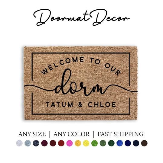 Discover Personalized Dorm Room Doormat College Dorm Welcome Mat Rug Decor Custom Name Custom Dorm Decor