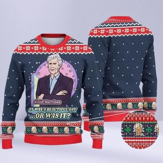 Discover Journalist It Was A Beautiful Day Ugly Christmas Sweater, True Crime Holiday Jumper, Keith Morrison Sweater, Christmas Party Pullover