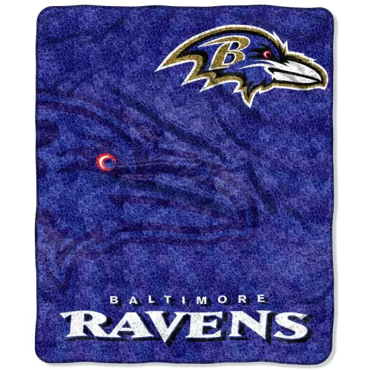Baltimore Ravens 100% Super Soft Sherpa Throw Blanket Large