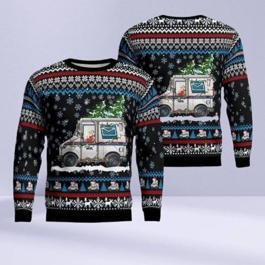 Discover Postal Worker Ugly Christmas Sweater  Funny Mail Carrier Holiday Jumper, Festive Gift for Post Office Employees and Delivery Lovers.