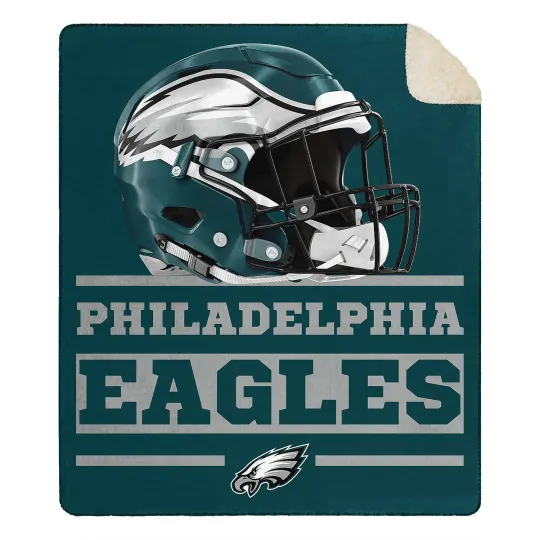 Discover Philadelphia Football Eagles Soft Large Throw Blanket with Sherpa