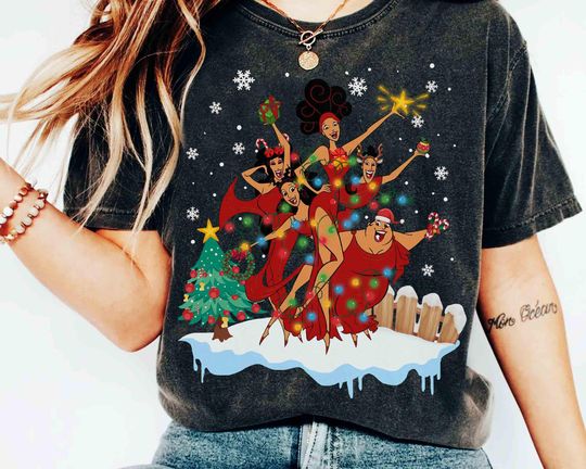 Discover Disney Retro Hercules The Muses 97 World Tour Christmas Lights Shirt, Mt Plypus Underworld, Disneyland Christmas Matching Family 2025 Tee