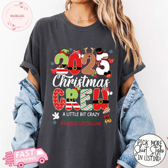 Discover 2025 Christmas Crew Shirt, Matching Family Holiday Sweatshirt, Funny Xmas Group Tee, Festive Party Shirt, Cute Christmas Top