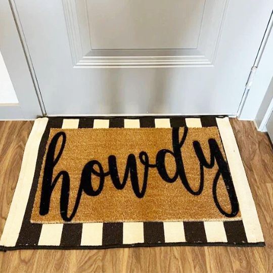 Discover Howdy Doormat - Texan Welcome Mat for Graduation TAMU Aggie Gigem Tailgate