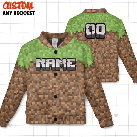 Discover Pixel Characters Baseball Jacket, Pixel Game Lover Jacket, Funny Gaming Family Matching Shirt