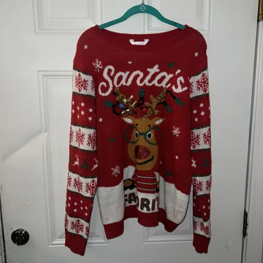 Discover Women's UGLY CHRISTMAS SWEATER Reindeer, XXXL  (21)NO BOUNDARIES