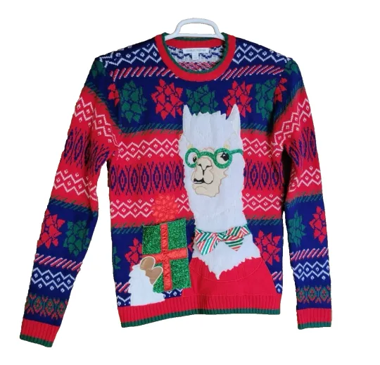 Discover Celebrate Together LLama Ugly Christmas Sweater S