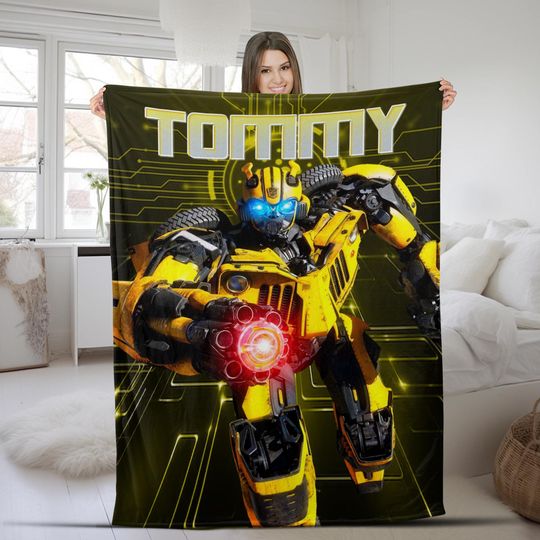 Custom Transformer Blanket, Personalized BumbleBee Blankets