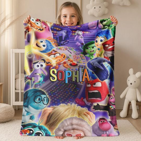 Discover Personalized Disney Pixar Inside Out 2 Characters Blanket