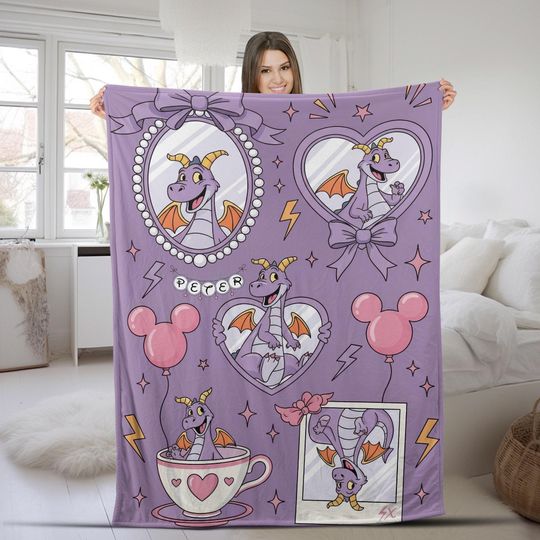 Custom Disneyland Figment Blanket Epcot Festival Of Arts Figment One Little Spark