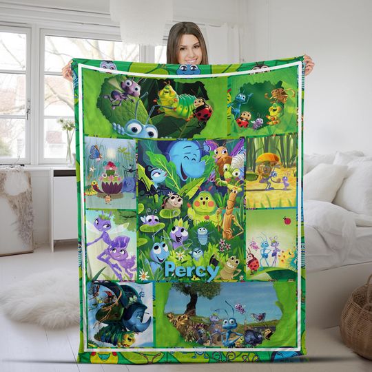 Discover Personalized A Bug's Life Blanket With Name, Customized Blanket Bedding Christmas Gifts