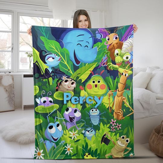 Discover Personalized A Bug's Life Blanket With Name, Customized Blanket Bedding Christmas Gifts