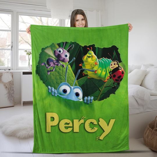 Discover Personalized A Bug's Life Blanket With Name, Customized Blanket Bedding Christmas Gifts