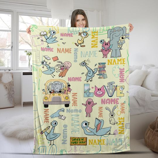 Discover Personalized Elephant And Piggie Blanket, Back To School Blanket
