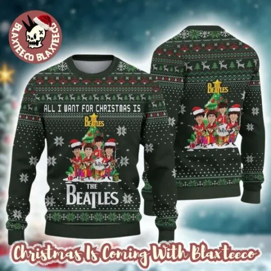 Discover The Beatles All I Want For Xmas Ugly Sweater, Christmas 2025