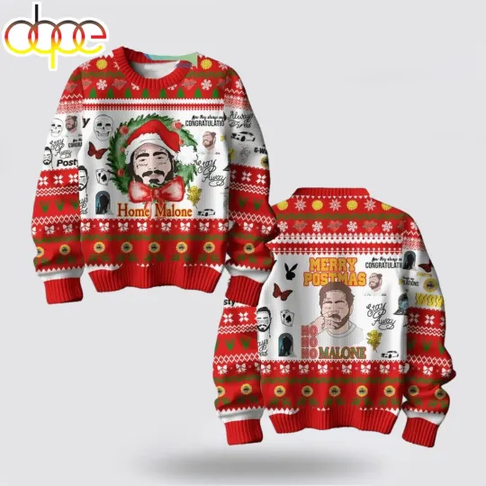 Post Malone Posty Ho Ho Ho Ugly Christmas