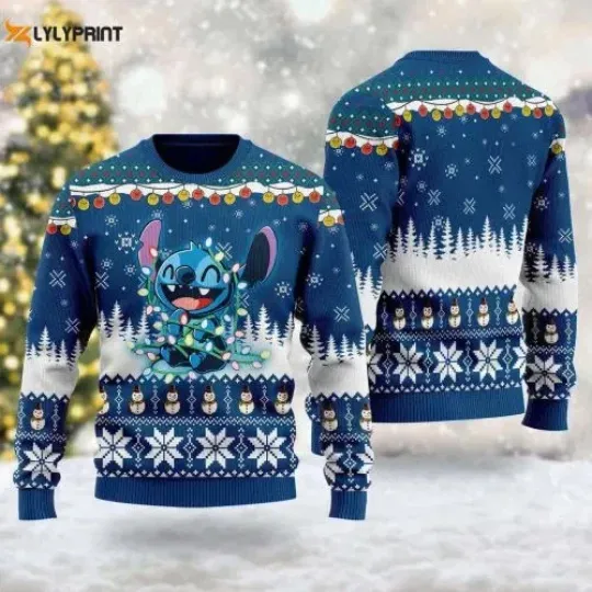 Ugly Merry Stitchmas Christmas Shirt & Alien Sweater, Perfect Gift for the Holidays
