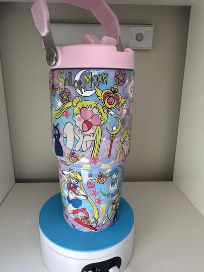 Discover 30oz Glossy Anime Sailor Girl Tumbler with Flip Straw