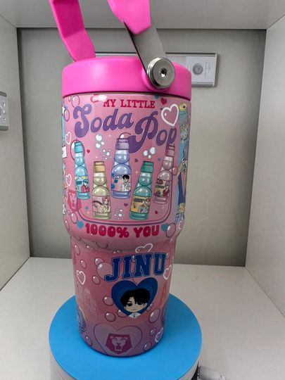 Discover 30oz Glossy Soda pop Tumbler with Flip Straw