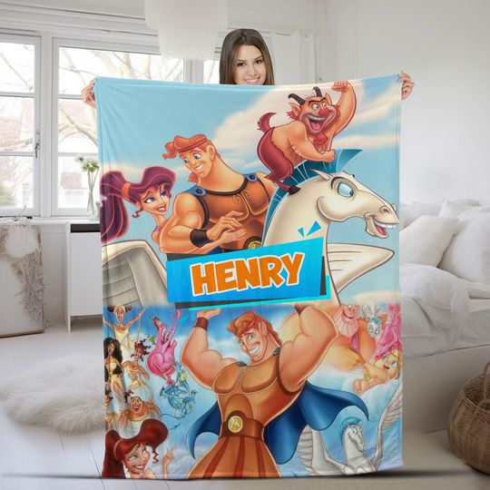 Discover Disney Hercules Blanket Custome Name Comfortable Soft Warm