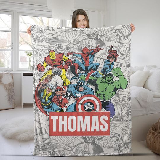 Discover Personalized Disney Marvel Superhero Blanket, Marvel Avengers Blanket