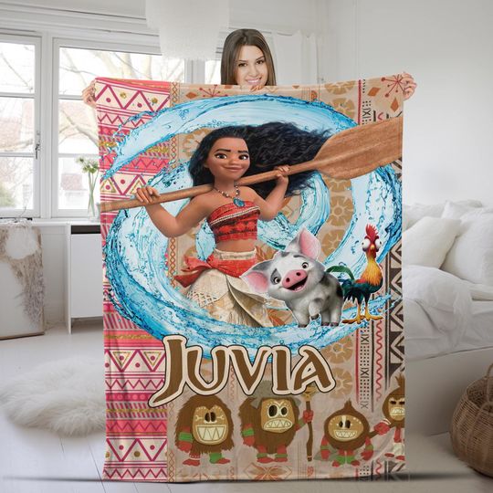Discover Personalized Disney Moana Blanket/Moana Blanket/Princess Moana Birthday Girl Blanket
