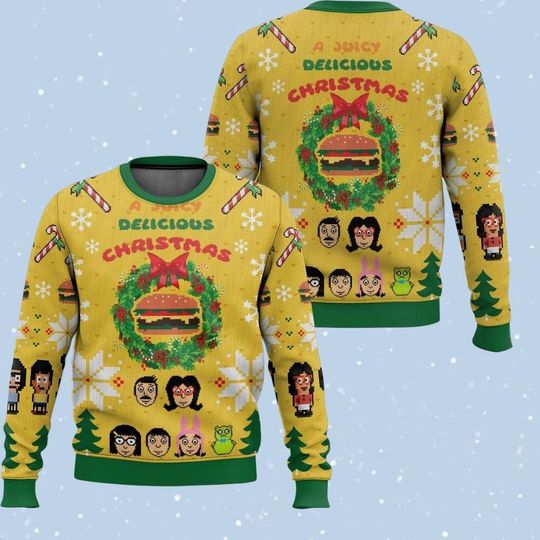Discover Bobs Burgers  Family Ugly Christmas Sweater, Funny Burgers Xmas Sweater, Meme Bob's Burgers Sweater, Character Gift for Men Women