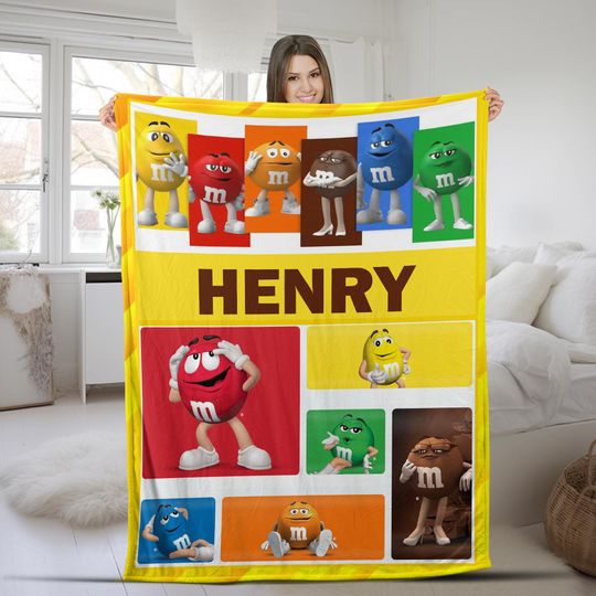Discover M And M Candy Blanket, Personalized M&M's Blanket, M And M Family Blanket