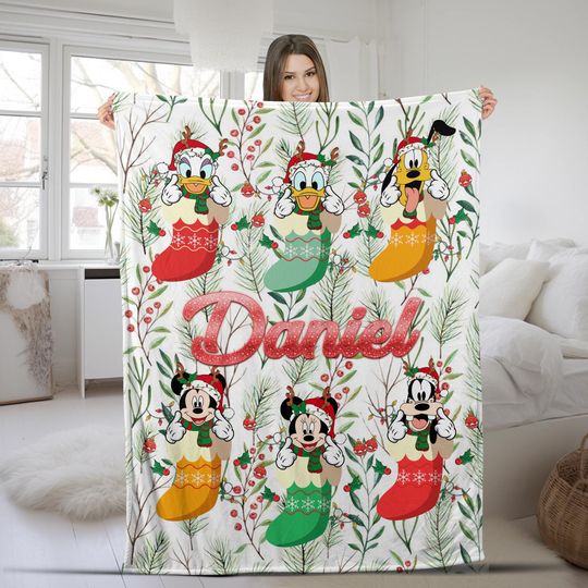 Discover Personalized Disney Blanket, WDW Disneyland Castle Mickey and Friends Baby Blanket