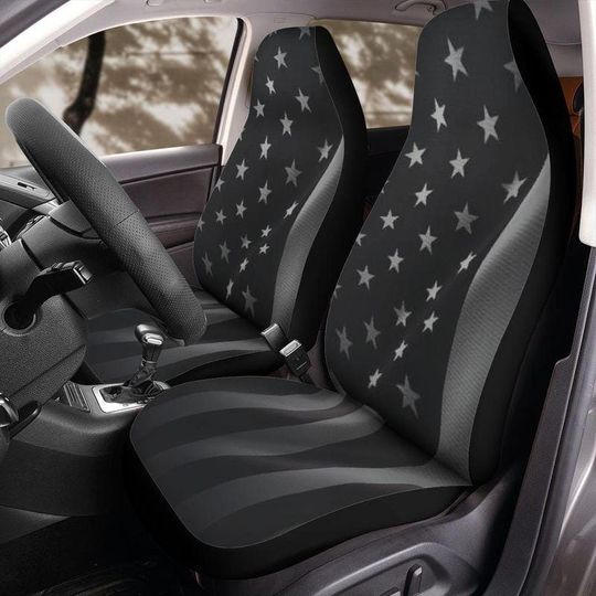 Discover Patriotic American Flag Car Seat Covers for Veterans Military – Blackout Tactical Front Seat Decor