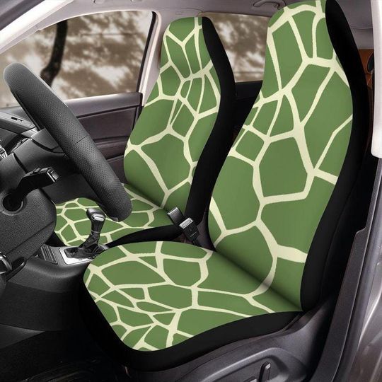 Discover Turtle Shell Seat Covers Green Pattern for Jeep Wrangler Bronco Front Seats | Universal Fit Car Accessory