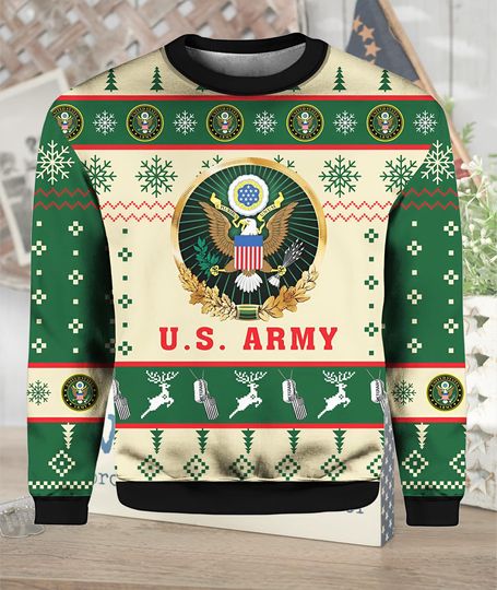 US Army Proudly Served Veterans Ugly Christmas Sweater 2025, Military Sweater, Soldier Patriotic Xmas Sweatshirt, Veteran Appreciation Gift