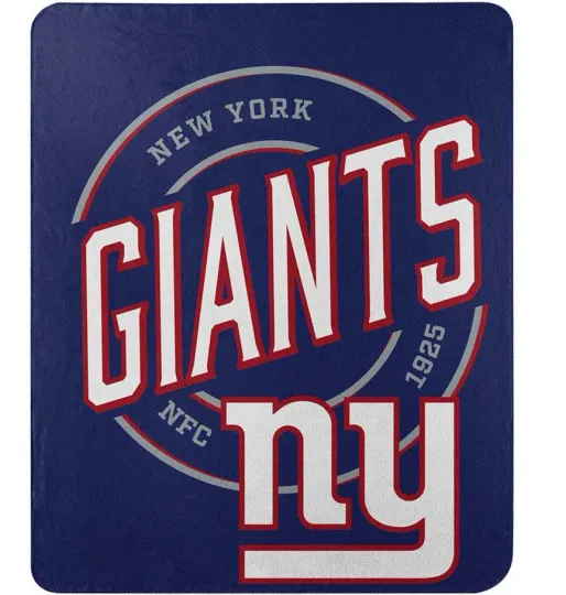 Discover New York Football Team Giants Helmet Logo Soft Fleece Throw Blanket