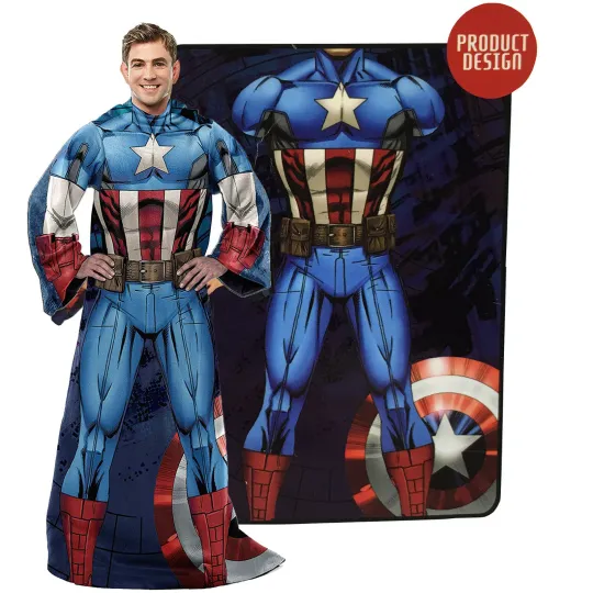 Marvel Captain America Soft Comfy Fleece Throw Blanket