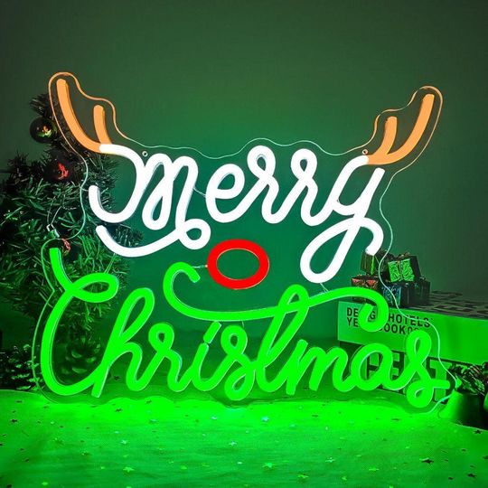 Discover Christmas LED Sign  Merry Christmas Neon for Holiday Decor  Christmas Wall Sign for Cozy Home Decor