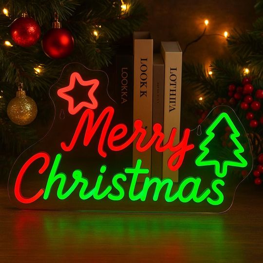 Discover Merry Christmas Neon Sign, Holiday LED Light, Neon Wall Decor, Christmas Tree Sign, Bedroom or Party Decor, Led Neon Sign, Neon Sign