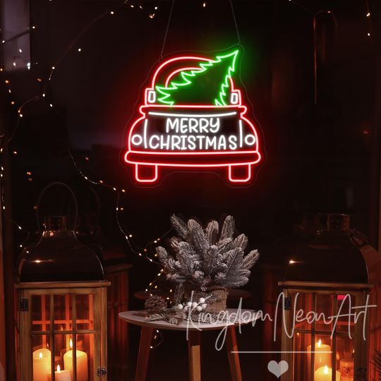 Discover 'Merry Christmas' LED Neon Sign: Holiday Home Decor