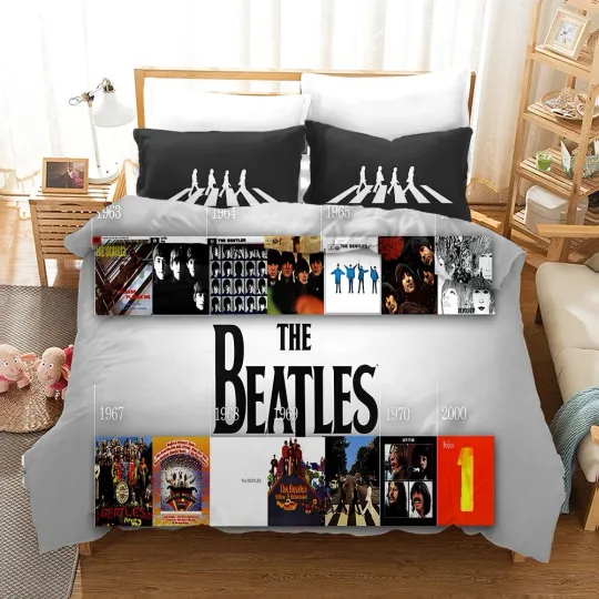 Discover 3D The Beatles Poster Quilt Cover Set with Duvet Cover and Pillowcases