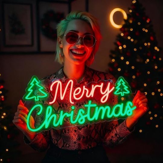 Discover Merry Christmas Neon Sign, LED Christmas Wall Decor, Holiday Neon Decor, Christmas Gifts, LED Christmas Sign,Party Neon Sign,Neon Art