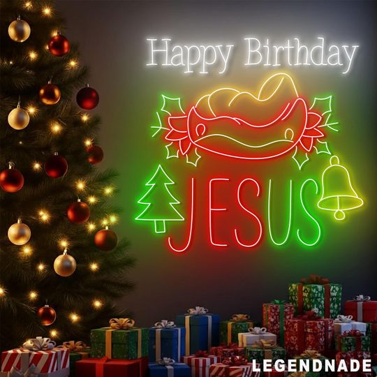 Discover Christmas Neon Sign For Home Wall Decor, Chritsmas Quote Led Light,  Religious Christmas Wall Art, Gift For Christmas Day