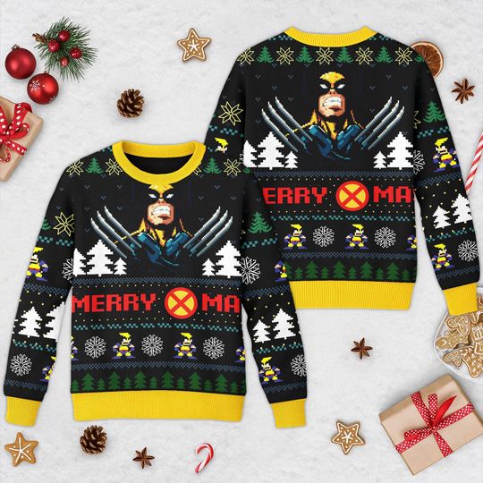 Discover Wolverine Merry Xmas Ugly Christmas Sweater, Wolverine Movie Xmas Sweatshirt, Wolverine Christmas Gift For Men Women Kid