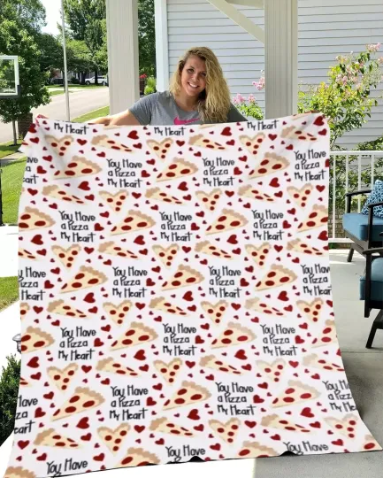Discover Romantic You Have a Pizza My Heart Velveteen Soft Plush  cozy Love Blanket gift