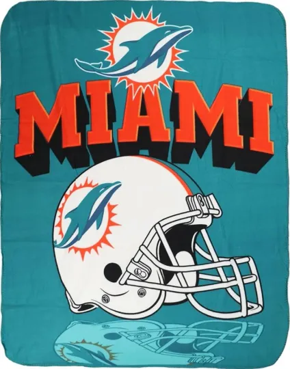 Discover Display Miami Football Dolphins Soft Micro Rasche Large Throw Blanket