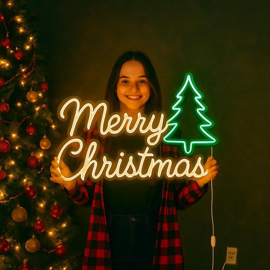 Discover Merry Christmas Neon Sign  LED Christmas Wall Decor, Neon Light, Festive Holiday Decoration, Christmas Gifts & Home Decor